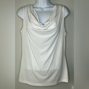 Calvin Klein Women’s White Cowl Neck Sleeveless Blouse Size Small